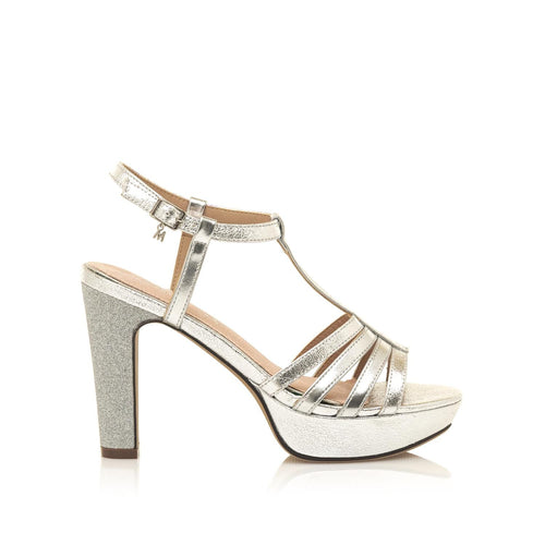 MM67714 Silver/Metallic Silver High Heel Platform Sandals