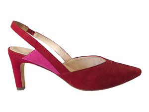 Peter Kaiser 74323/909 Red / Fucshia Suede Mid Heels