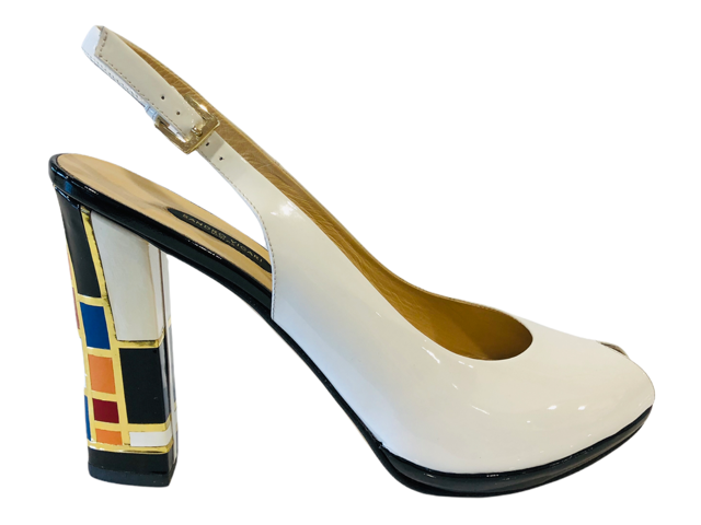 SANDRO9430 White / Black Multi High Heels