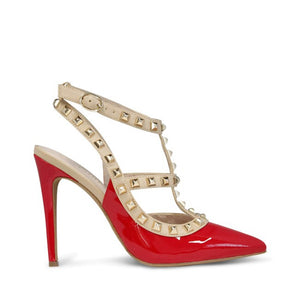Siren Adora Nude & Red Patent Leather High Heels