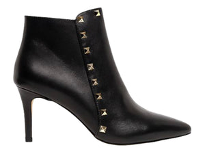 TOPEND Brynlee Black Leather Ankle Boots