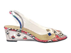 Azuree Dame 930D Multi Colour Leather / Synthetic Wedges