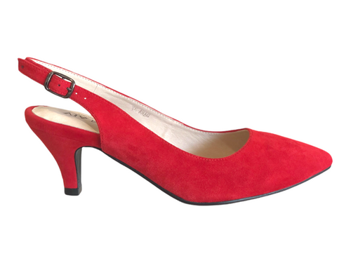 Via Nova Dara Red Suede  - Mid Heels