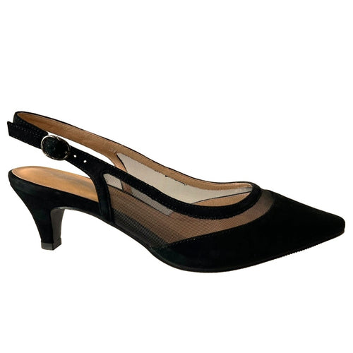 Chrissie DRAMA Black Suede &  Mesh  - Mid Heels