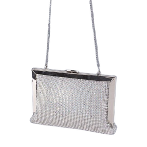 Lav-ish Coco Bling Silver Evening Clutch