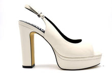 LB EE171C Ivory Leather Platforms & High Heels