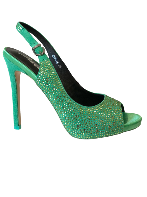 LB EE751M Jade Green Bling High Heels Ricardo Ferro
