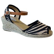 Via Nova Fergie Black Cobra Wedge Espadrilles