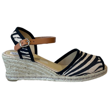 Via Nova Fontana Black Cobra Wedge Espadrilles