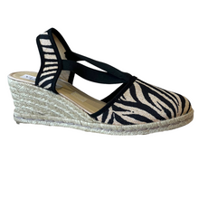 Via Nova Fontana Black Cobra Wedge Espadrilles