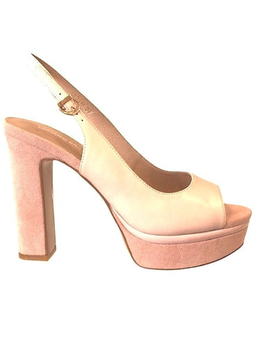 LB GL231P Blush Nappa Leather & Suede Platform High Heels