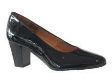 AEROBICS Hostess Black Patent Leather Block Heels