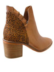 Isabella Tan/Leopard Leather Ankle Boots