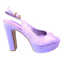 LB EE135E Lilac Leather Platforms & High Heels Sandals