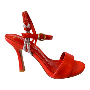 LB LL342G Red & Bling Leather High Heels