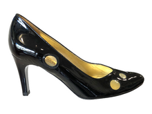AZUREE LUMER196C Black Patent Mid Heels