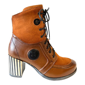 Macie 5599 Tan Suede and Leather Ankle Boots