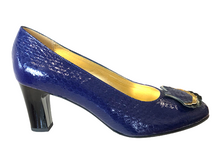 AZUREE ORIS6CVN BLUE Patent Block Heels