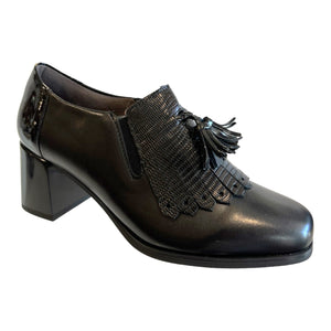Pitillos 1695 Black Leather Block Heels