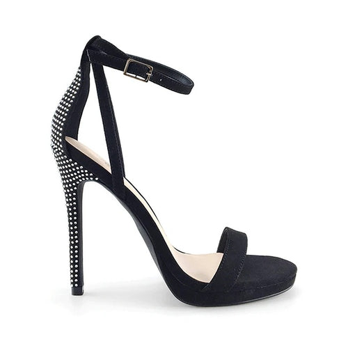 VERALI POMMY Black Micro suede High Heels