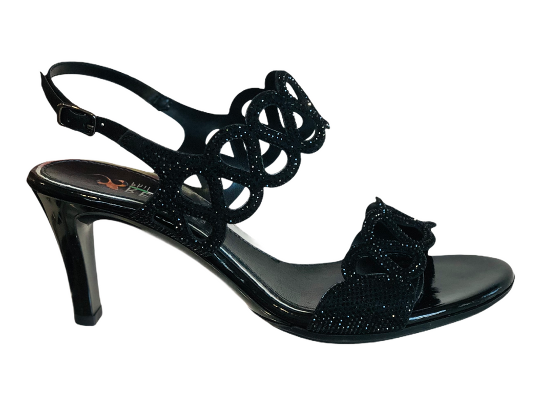 REP43568 Black Glitter - Mid Heels