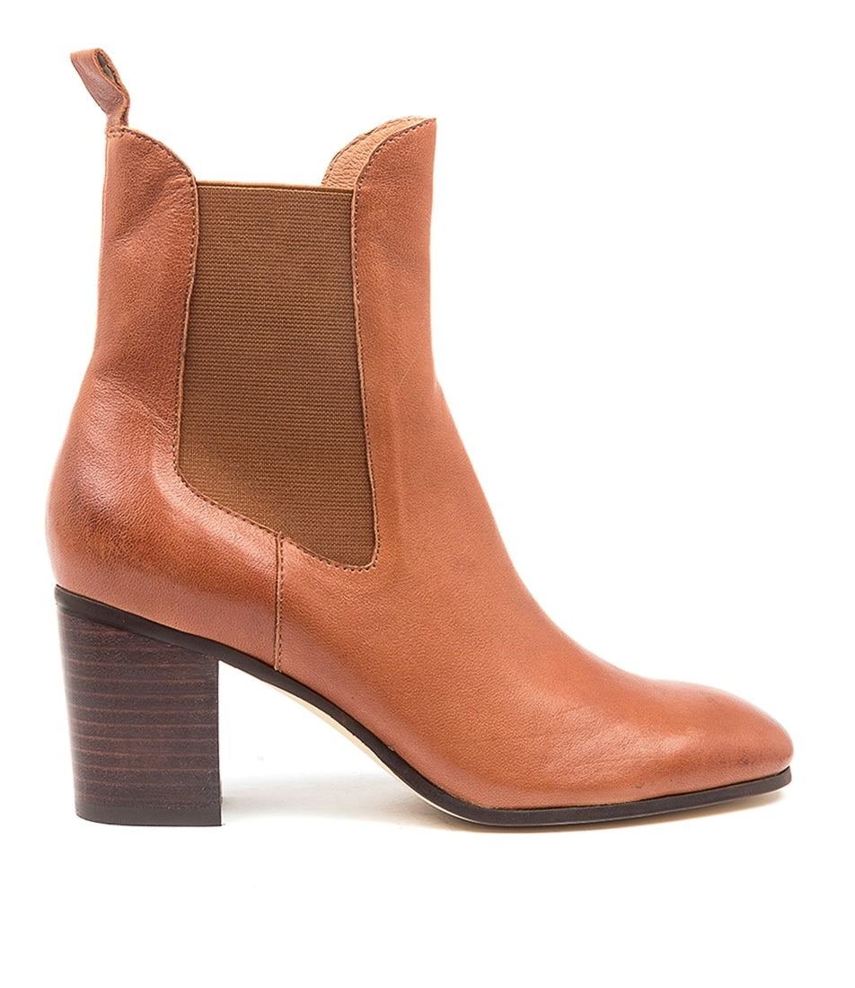 Django Juliette TOMBACK Tan Leather Ankle Boots