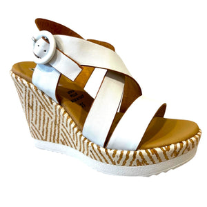TREDY'S DESIGN 52281 White Leather Wedges