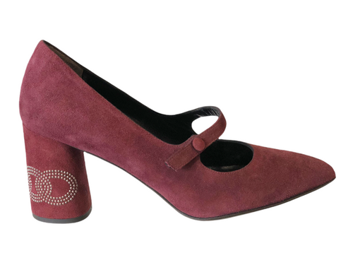 MUSS20700 Bordo Suede Block Heels