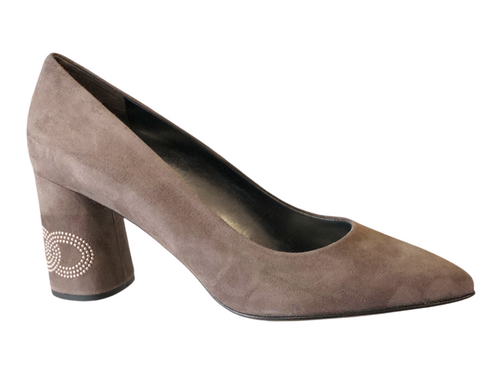 MUSS20701 Taupe Suede Block Heels