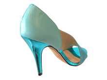 BRAZILIO WR17364 Turquoise Leather & Metallic High Heels