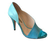 BRAZILIO WR17364 Turquoise Leather & Metallic High Heels