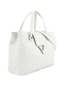 Mario Valentino 5YR01 White Tote Handbag