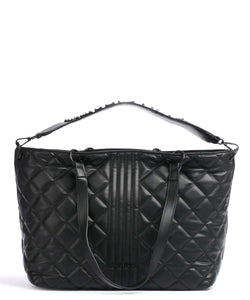 Mario Valentino 5XD01 Black Tote Quilted Handbag